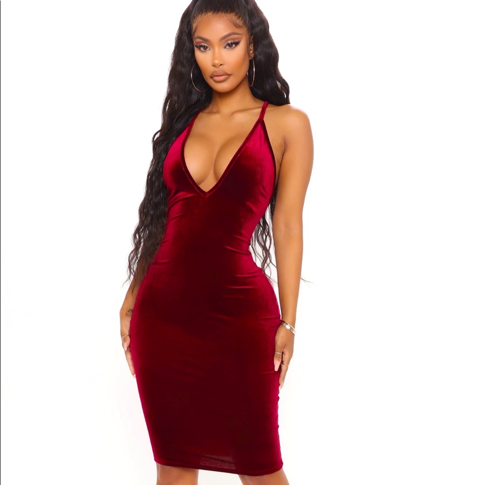 Fashion nova deep emotion velvet midi dress